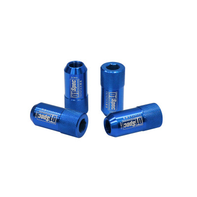D1Spec 1.5" Blue Forged Aluminum Wheel Lug Nuts - HEX Design
