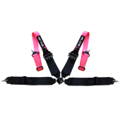 Quick Release 4-Point Racing Seat Belts - Pink & Black