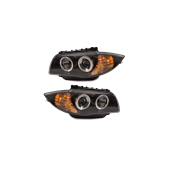 BMW 1 Series E81 E82 E87 E88 Black Front Headlights
