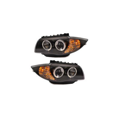 BMW 1 Series E81 E82 E87 E88 Black Front Headlights