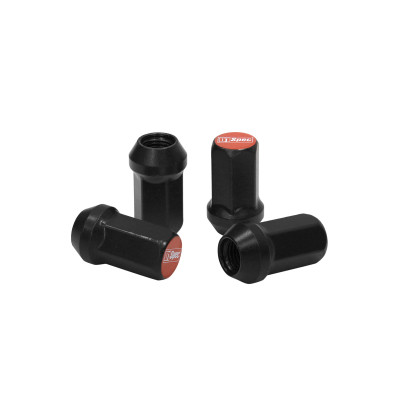 D1Spec Alu 1.25 Forged Wheel Lug Nuts - Black/Red Finish