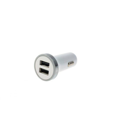Dual USB Car Charger 12-24V 2.4A - White Type 2