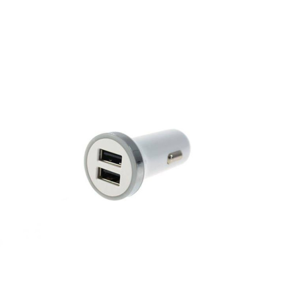 Dual USB Car Charger 12-24V 2.4A - White Type 2