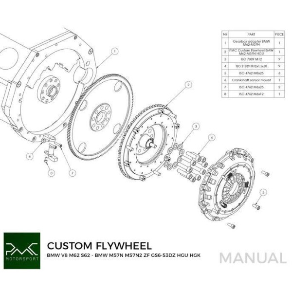 CNC Flywheel 240mm for BMW M62 to M57N Conversion