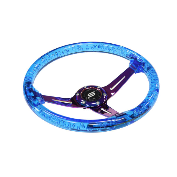 Steering wheel SLIDE 350mm offset:70mm NeoChrome Acrylic Blue