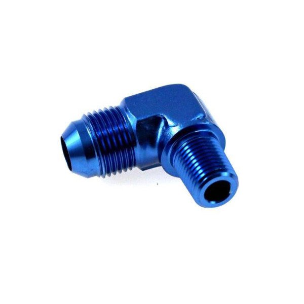 90° AN8 Male to Male Reducer - 1/2 NPT Fitting