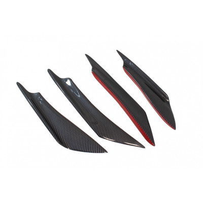4pcs Front Bumper Splitter Fins & Canards Body Spoiler Kit