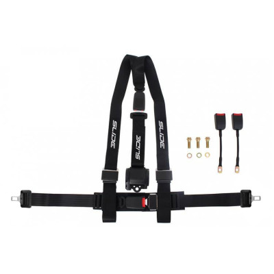 3-Point Black Racing Seat Belts - Secure & Stylish Safety