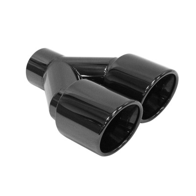Black Chrome Double Exhaust Tip 2x89mm with 63mm Inlet