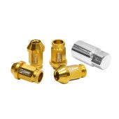 D1Spec Replica 40mm M12x1.25 Gold Wheel Lug Nuts - Set of 4
