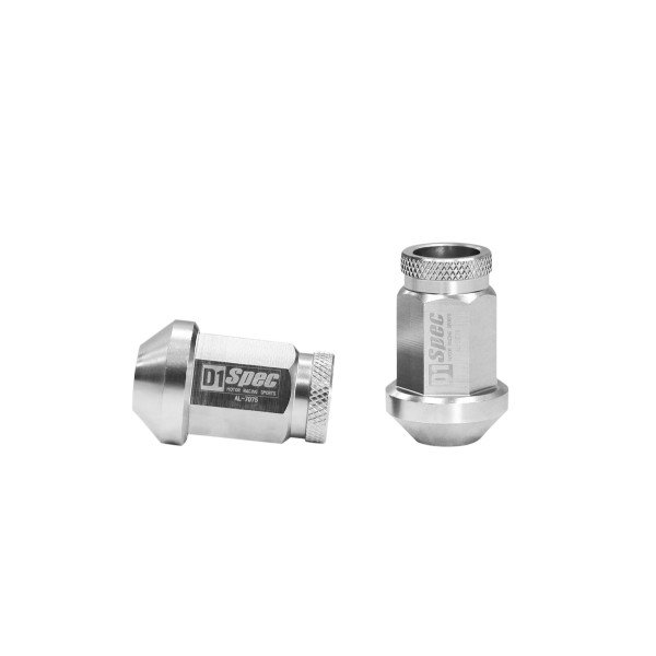 D1Spec Replica 40mm M12x1.25 Silver Wheel Lug Nuts
