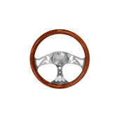 380mm Wooden Steering Wheel - Classic Car Upgrade