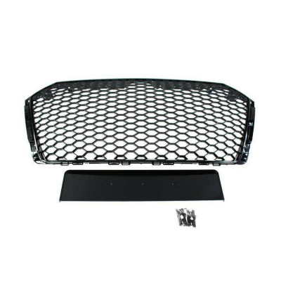 Gloss Black RS-Style Grill for Audi A4 B9 2016+ with PDC