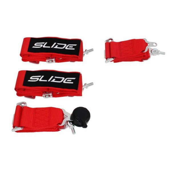 Quick Release 4-Point Racing Seat Belts - Red