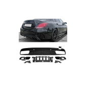 Mercedes-Benz C W205 S205 Rear Diffuser with Pipes