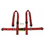 4-Point Racing Seat Belts - Red - E4 Certified Safety Harness