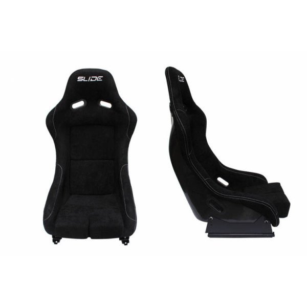SLIDE RS Black Suede Racing Seat - Ultimate Comfort & Style