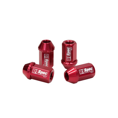 D1Spec Red Forged Aluminum Wheel Lug Nuts 12x1.25