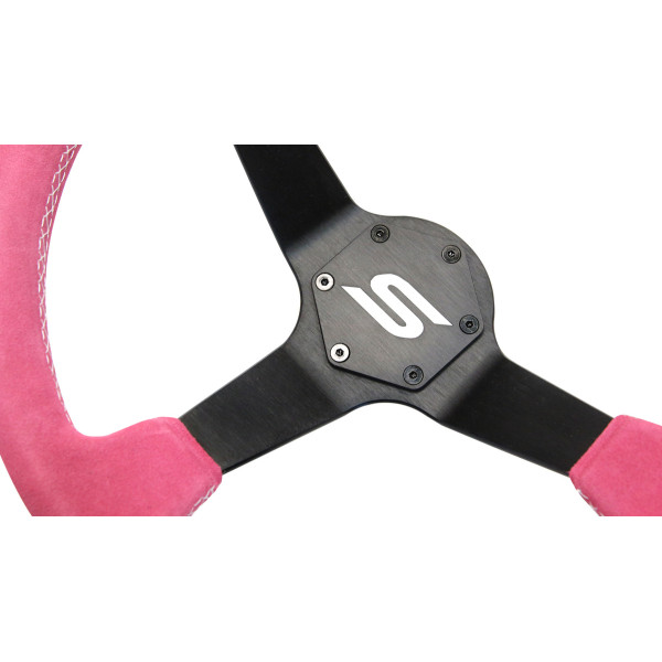 Steering wheel SLIDE 350mm offset:90mm Suede Pink
