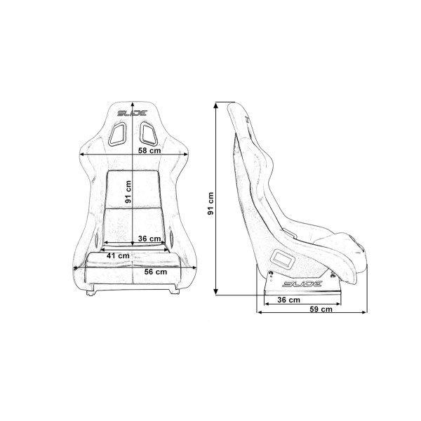 Racing Seat SLIDE KS2 Premium Black Zebra Suede Silver Glitter