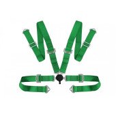 4-Point Green Racing Seat Belts - Secure & Stylish Safety