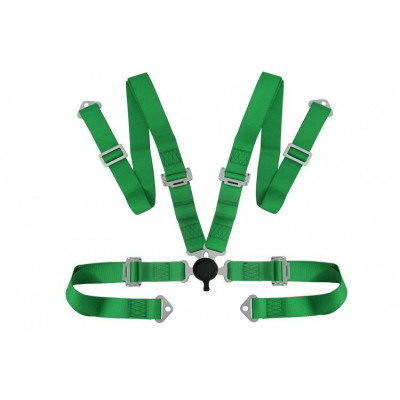 4-Point Green Racing Seat Belts - Secure & Stylish Safety
