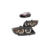 BMW 3 Series E90 E91 Black Front Headlights Upgrade