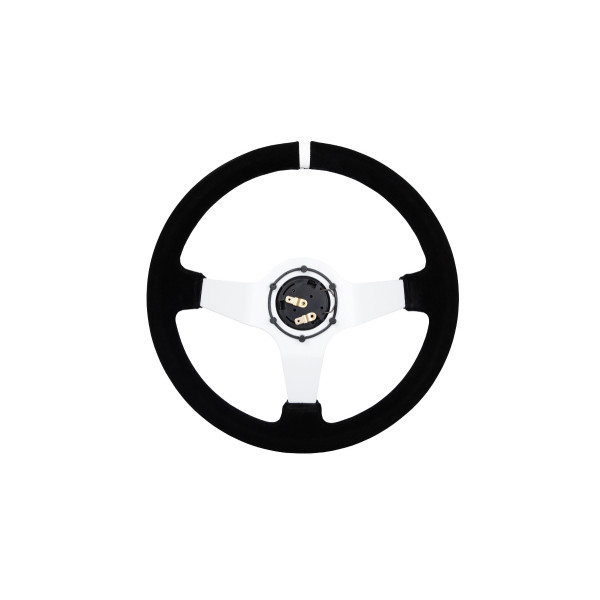 Steering wheel SLIDE 350mm offset:90mm Suede White