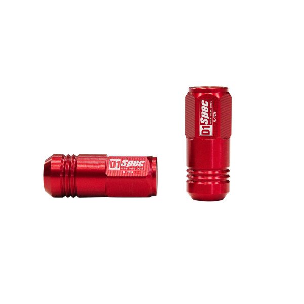 D1Spec Replica EW M12x1.5 Red Wheel Lug Nuts - 20 Pack
