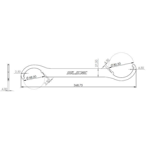 Slide coilovers adjustment key with tooth 37cm