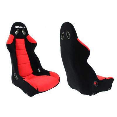Bimarco Cobra III Racing Seat - Velvet Black & Red Design