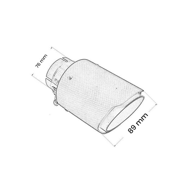 Exhaust Tip 89mm enter 76mm Carbon Gloss