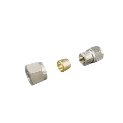 "10mm Brass Fitting - 1/4" External Hardline Connector"