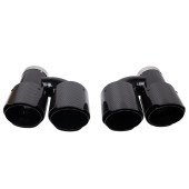 Carbon Gloss Dual Exhaust Tips 101mm Inlet 70mm Set