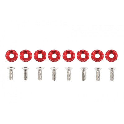 Red Decorative Screws M6x1.0 15mm D1 - Stylish Fasteners