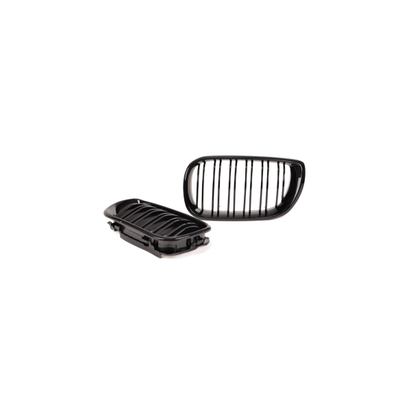 Gloss Black Dual Line Grill for BMW 3 E46 Facelift Compact