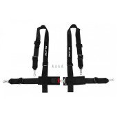 4-Point Racing Seat Belts - Black Safety Harness System