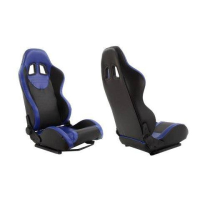 MONZA PVC Racing Seat - Blue | Ergonomic Design & Comfort