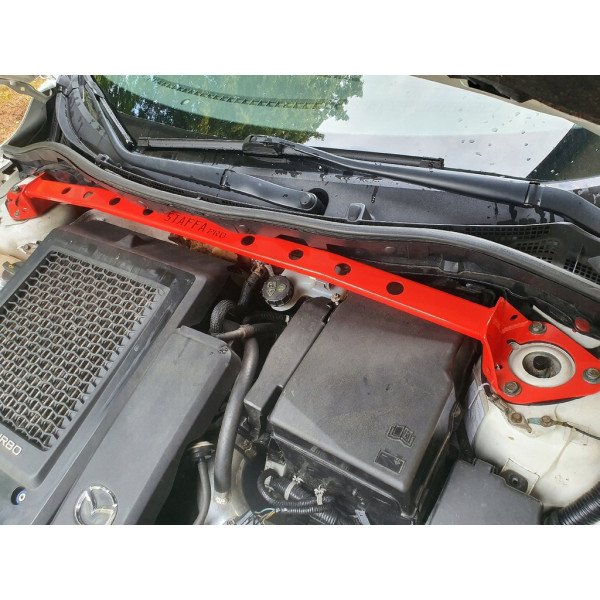 White Front Upper Strut Bar for Mazda 3 MPS BL