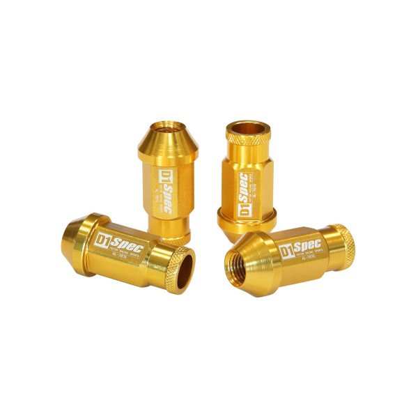 D1Spec M12x1.5 Gold Wheel Lug Nuts - Replica Set