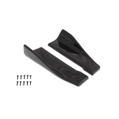 Universal 35cm Black Side Skirt Splitters & Canards Set