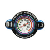 D1Spec 28mm Radiator Cap with Thermometer - 1.3 Bar Blue
