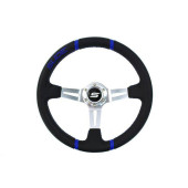 350mm Suede Blue Steering Wheel with 90mm Offset