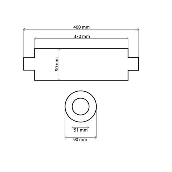 51mm Center Muffler RS 304SS - 370mm Performance Upgrade