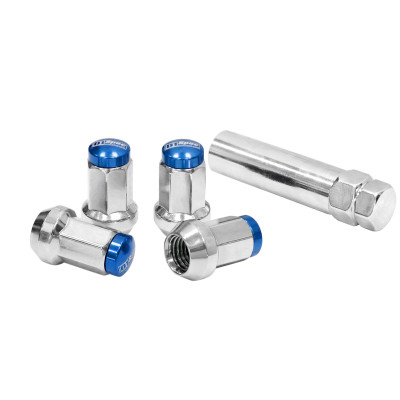 D1Spec Stal Forged Wheel Lug Nuts 12x1.5 Silver/Blue
