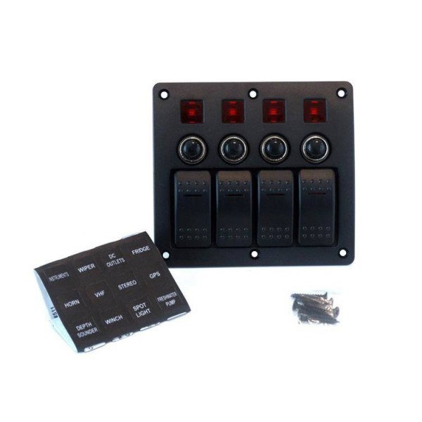 4-Way Switch ON-OFF with 2x5A, 1x10A, 1x15A Circuit