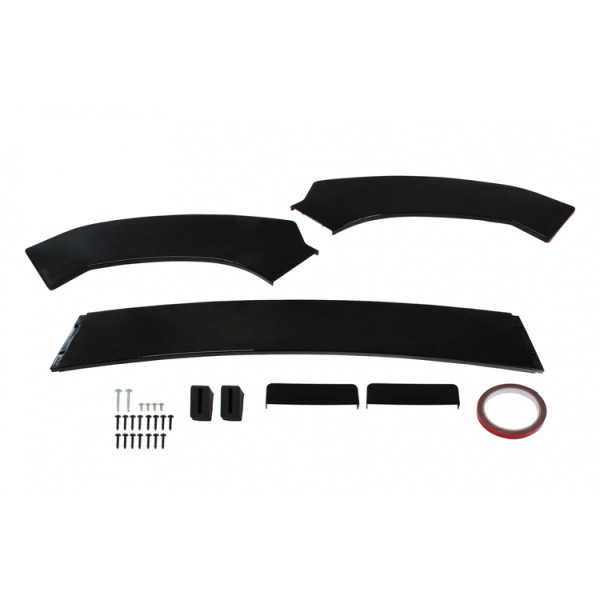 Gloss Black Universal Front Bumper Splitter Kit - 3 Pieces