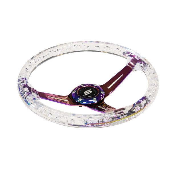 Steering wheel SLIDE 350mm offset:70mm NeoChrome Acrylic Clear