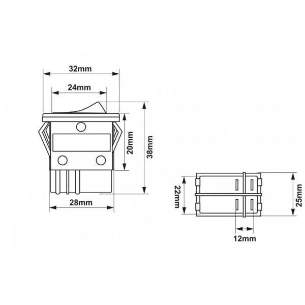 4-Pin Red Rocker Switch for Easy On/Off Control