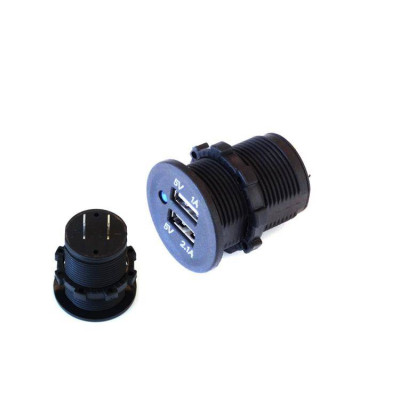 12-24V Dual USB Socket (1A & 2.1A) with LED Indicator